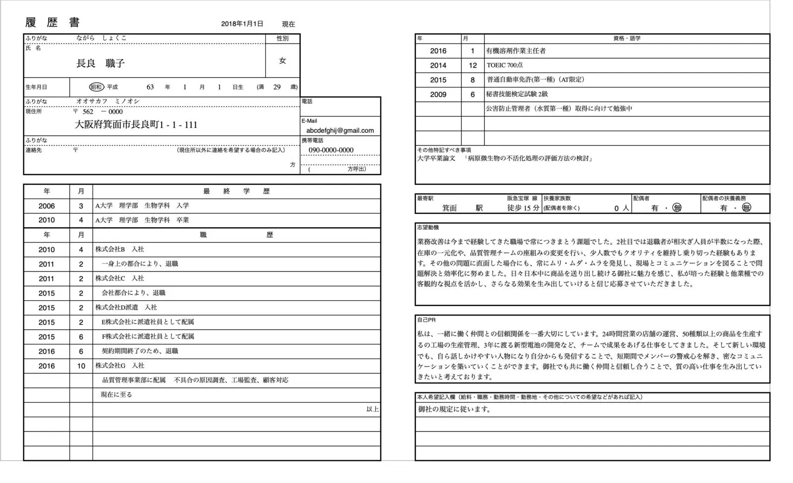 履歴書 見本あり】履歴書を書くのがめんどくさい人のための履歴書の書き方