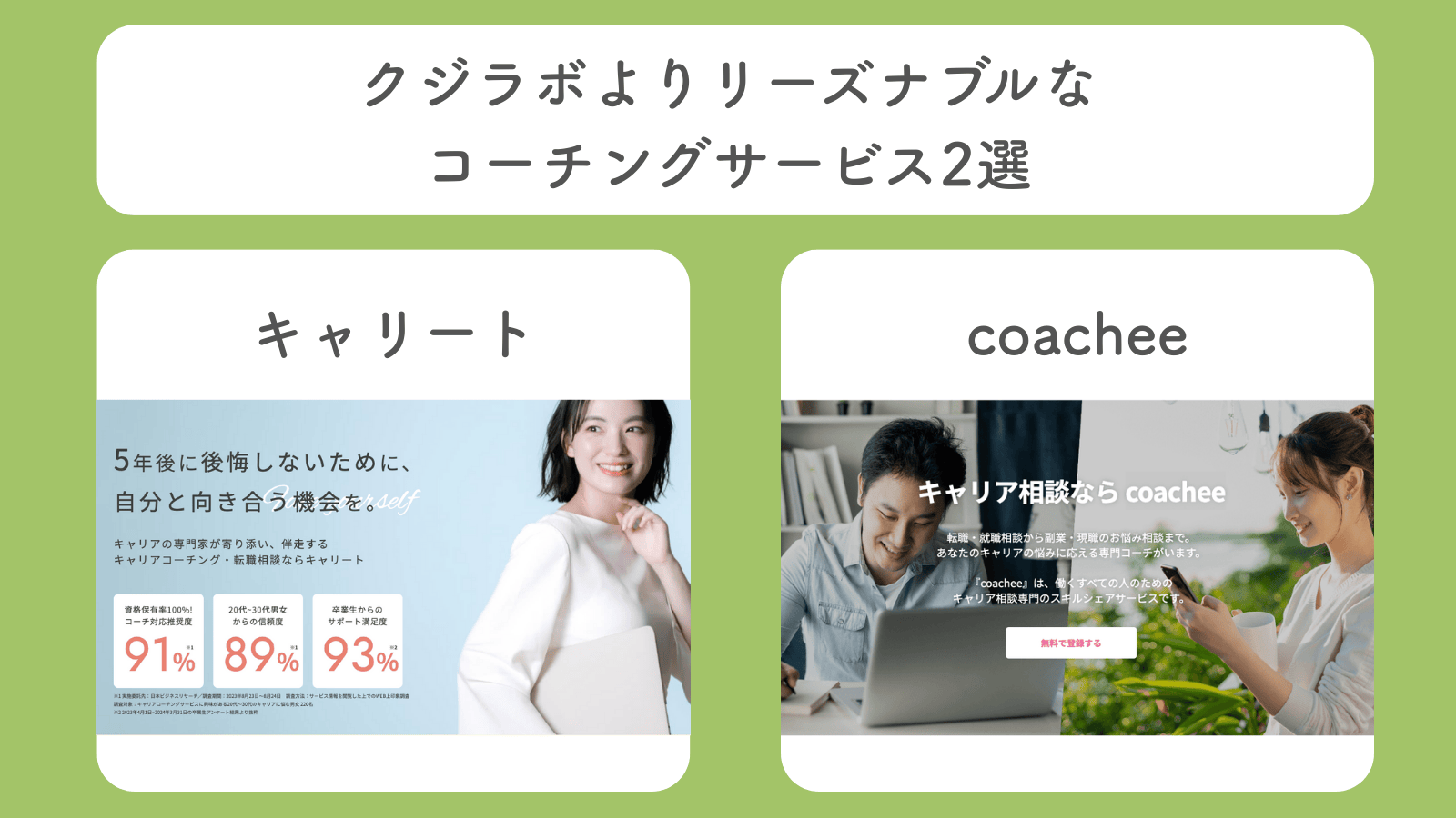 クジラボよりリーズナブルなコーチングサービス2選