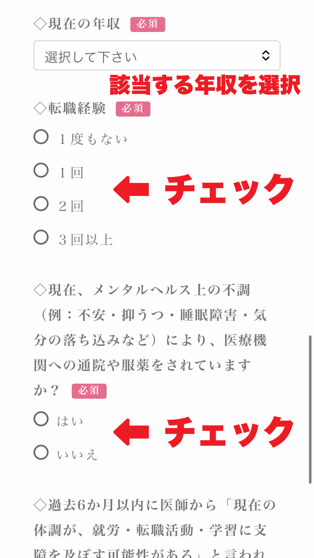 ラディキャリ申し込みの流れ